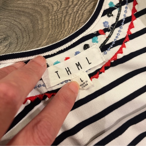 THML Maxi Dress Size Large Striped Aztec Casual Sleeveless - Picture 5 of 5